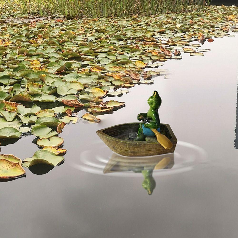 Resin Animal Sculpture Cartoon Floating Pond Ornament Funny Miniatures Figurine Desk