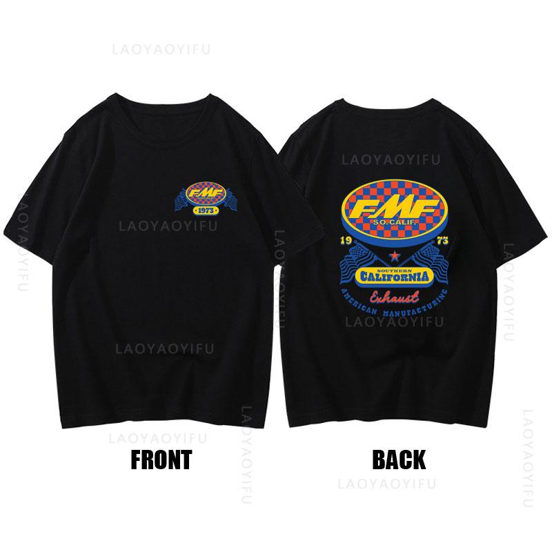 Hot Sale FMF Racing Exhaust Ama Motocross Tee Round Neck Fashion Clothing Short Sleeves Summer Mens Cool Top 100Cotton T Shirt