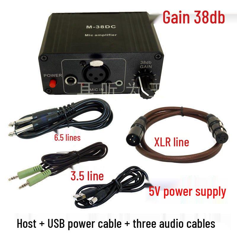 Dynamic Condenser Mic Preamp with Built-in 48V Phantom Power, 38dB Gain