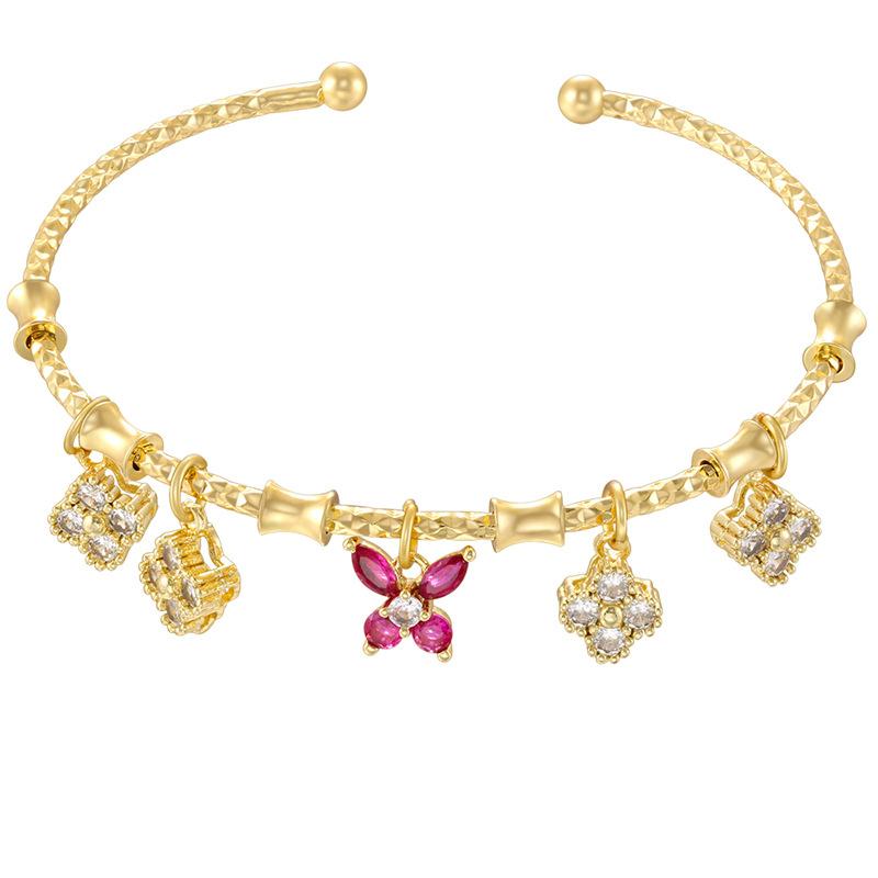 Beetle Octagram Rainbow Splicing Bracelet Personalized Geometric Water Drop Four-Leaf Clover Bracelet Vl648