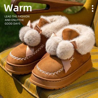 Зимние женские хлопковые тапочки, супер теплые, модные, удобные, для дома, хлопковые туфли, нескользящие, на платформе, плюшевые, морозостойкие, ботильоны