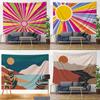 Nordic Bohemian Sunset Mountain Print Pattern Tapestry Home Living Room Bedroom Wall Decor Background Cloth Tapestry