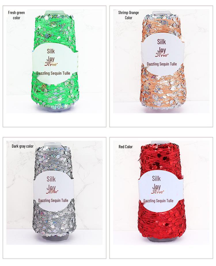 Siyue Silk Color Point Yarn: Dazzling Sequin Wool with Water Drop Sequins for DIY Hand Knitting
