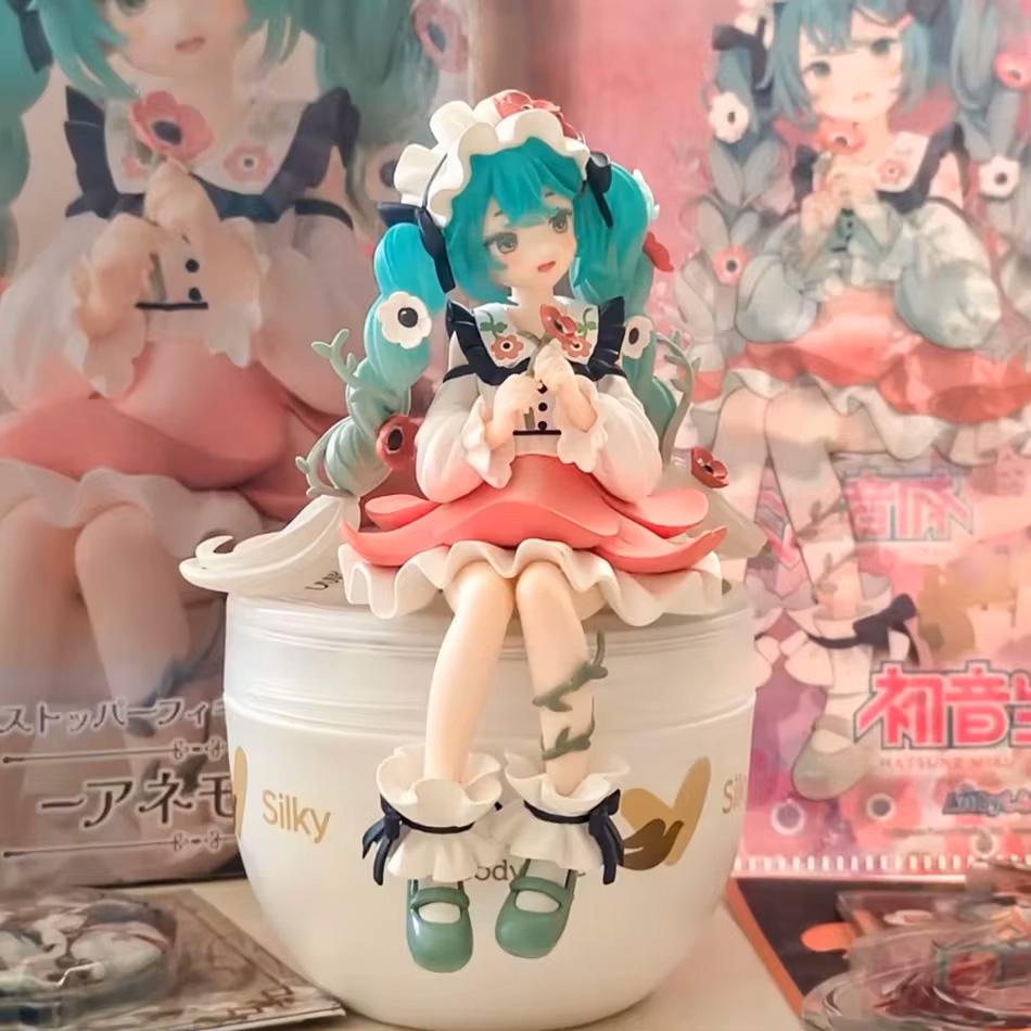 14СМ Аниме Фигурка Хатсуне Мику Игрушка Коллекция Цветочная Фея Мику Каваи Мультяшная ПВХ Фигурка Действия Модель Кукла Подарки на День Рождения Ребенок