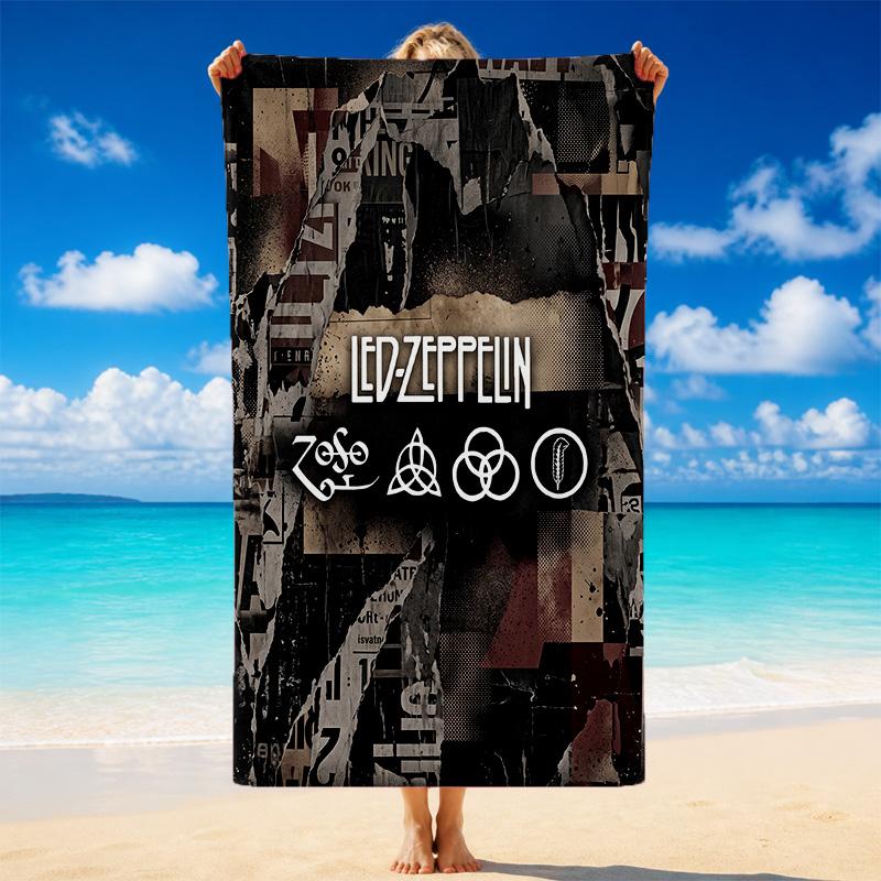 Пляжное полотенце из микрофибры с принтом Led Zeppelin Песок?Прочное Легкое Полотенце для Плавания, Уличных Путешествий