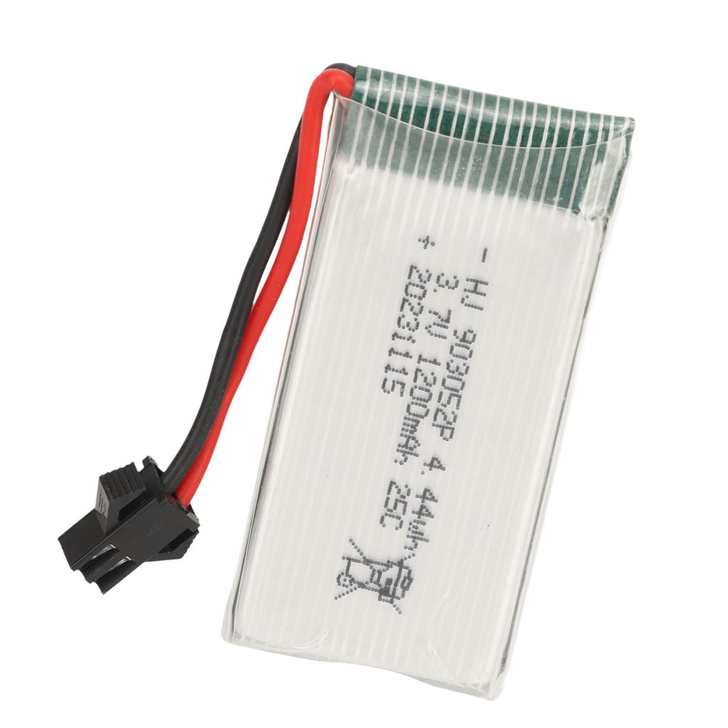 3.7V 1200mAh Lithium Battery Lithium Polymer Ion Battery with SM Black Plug for X5SW Quadcopter 25C