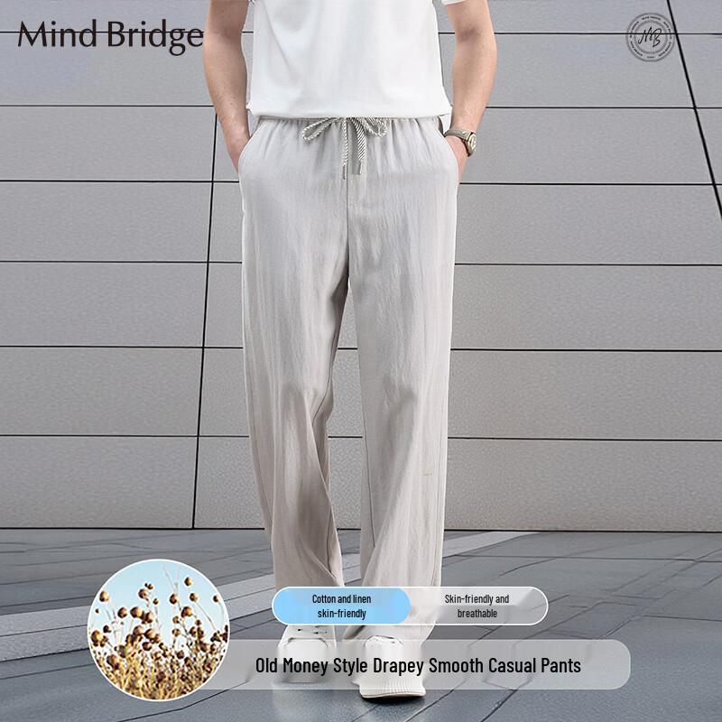 Мужские повседневные брюки Mind Bridge из смесовой льняной ткани в стиле "Старые деньги"