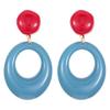 Осенне-зимние темпераментные серьги для женщин, ретро, контрастного цвета, большие акриловые серьги-подвески в виде круга, новый трендовый циркон