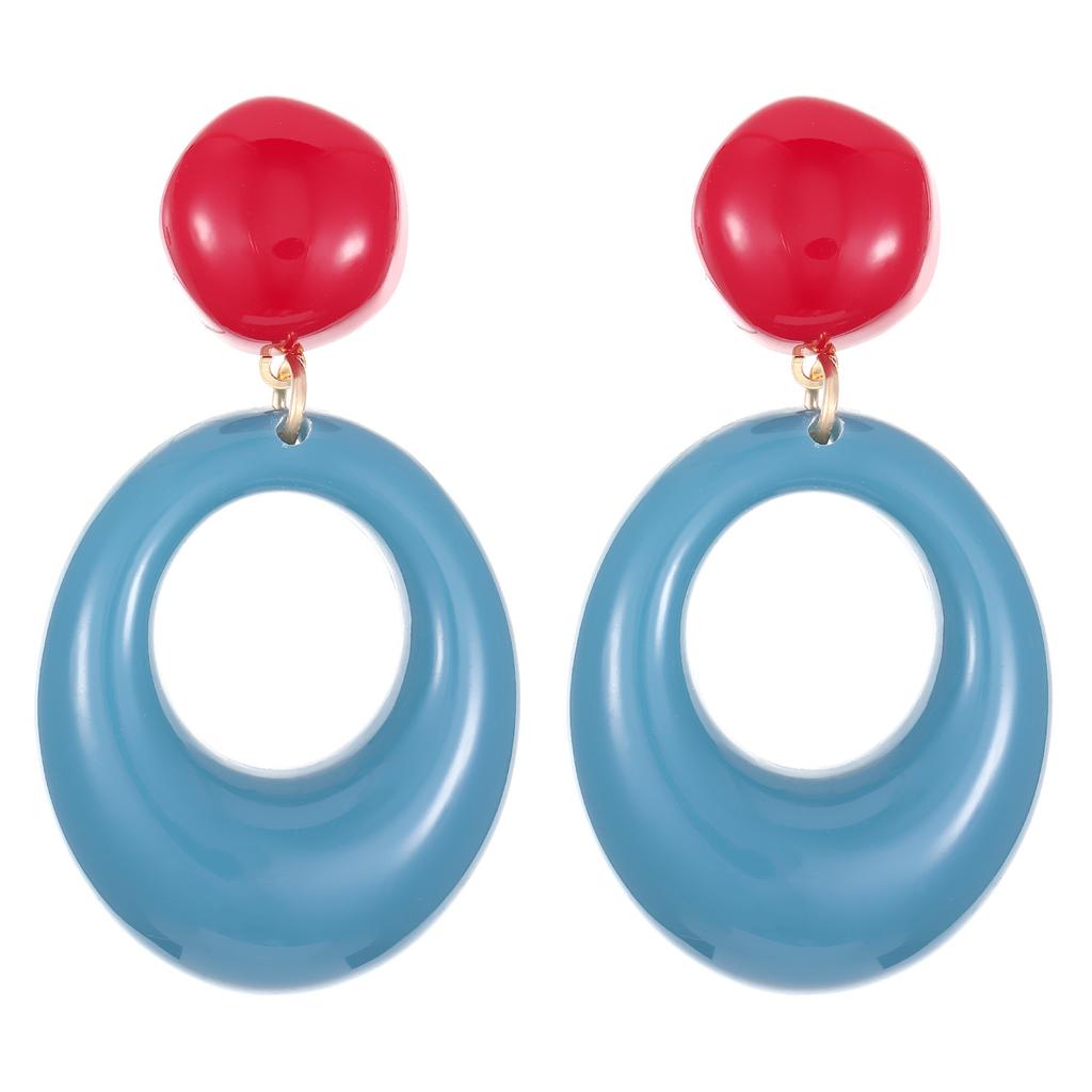 Осенне-зимние темпераментные серьги для женщин, ретро, контрастного цвета, большие акриловые серьги-подвески в виде круга, новый трендовый циркон