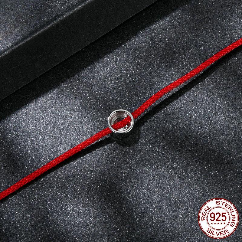 Новый изысканный браслет с красной веревкой из муассанита, новогодняя модель, 50-точечный серебряный браслет с муассанитом S925