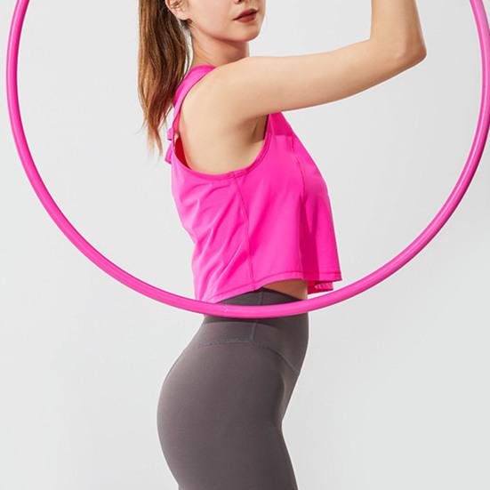 Женский спортивный жилет без рукавов, сплошной цвет, свободный круглый вырез