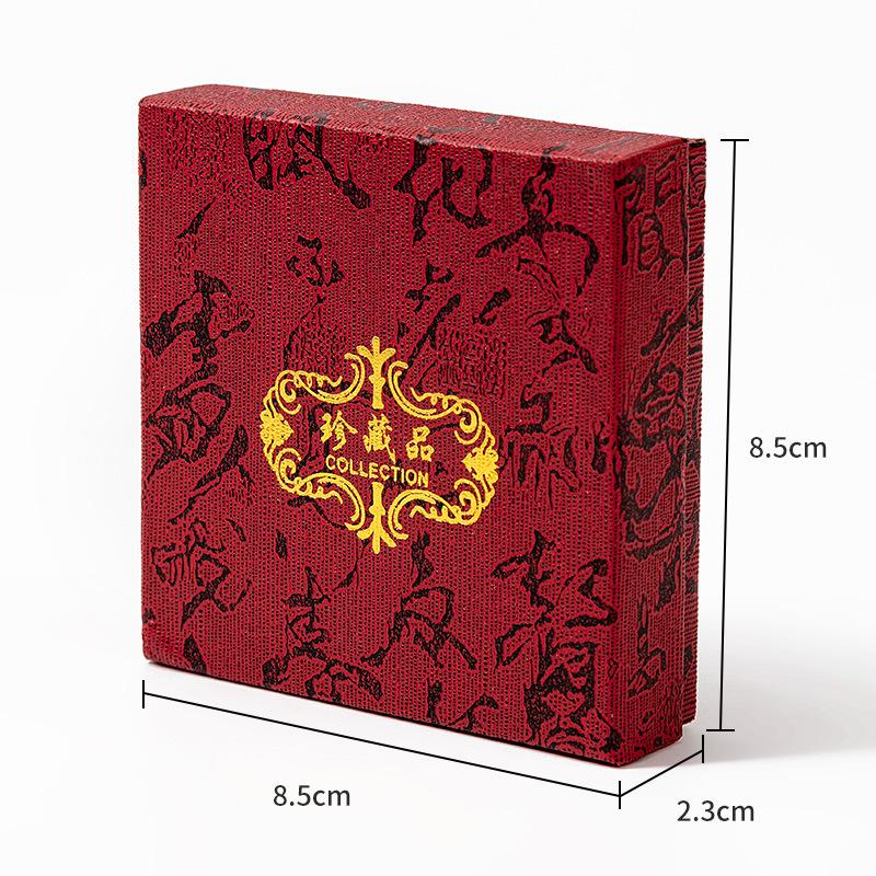 Calligraphy Cover Jewelry Gift Box for Rings, Pendants & Earrings with Gold Stamped Logo.