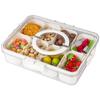 Portable Snackle Box Container, Divided Serving Tray with Lid and Handle for Fruits,Snacks,Charcuterie,vegetable,Kitchen Spices