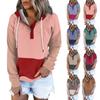 Women's Pullover Hoodies Tops Printed Casual Button Down Long Sleeve Pocket Sweatshirts