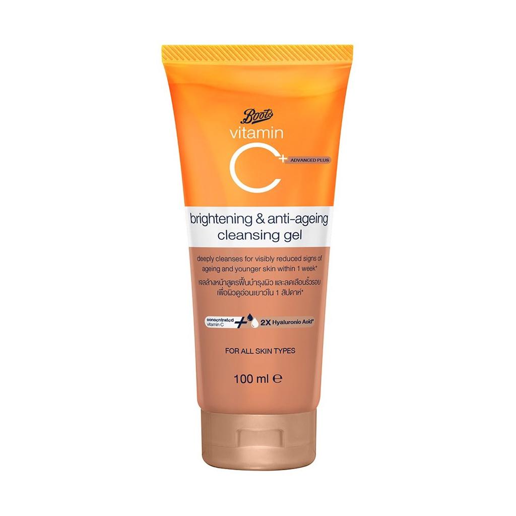 Boots Vitamin C Advanced Plus Brightening & Anti-Ageing Cleansing Gel 100 Ml.