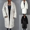 Модное повседневное длинное женское плюшевое однотонное пальто, женское термопальто, кардиган