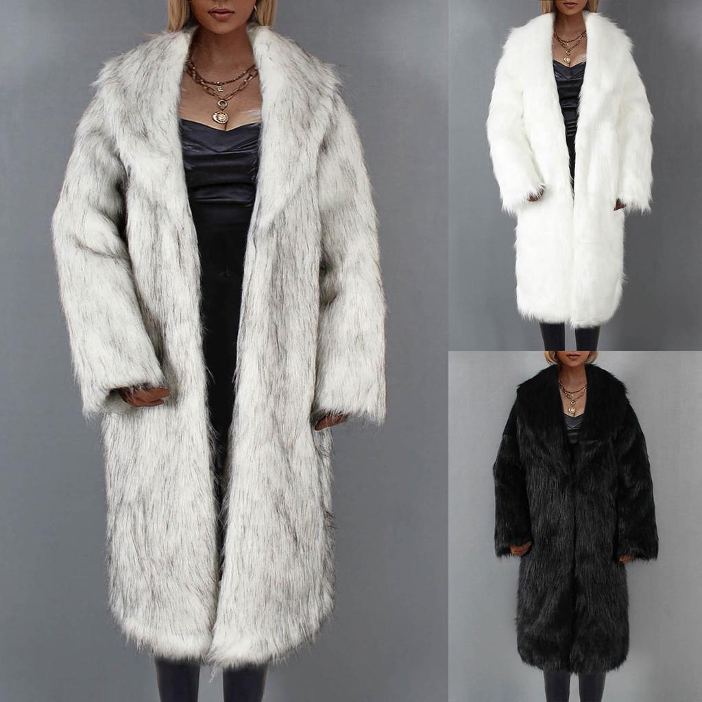 Модное повседневное длинное женское плюшевое однотонное пальто, женское термопальто, кардиган