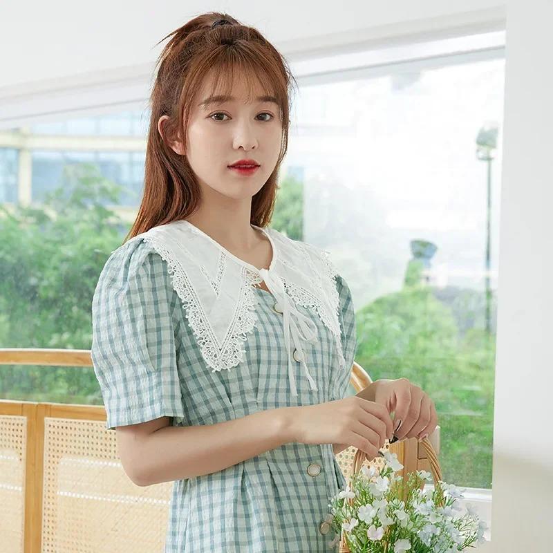 Women Lace Hollow Embroidery Fake Collar Shawl Dress Doll Detachable Shirt Collar False Collar Clothes Accessories