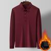 Мужская новая футболка Tencel Roman с длинными рукавами, модная теплая рубашка-поло с лацканами