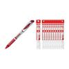 Шариковая ручка Pentel EnerGel с гелевыми чернилами BL60-B, 1,0 мм, Красная, 10 ручек и Сменные стержни EnerGel 1,0 мм, XLR10-B Красные, 10 стержней