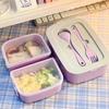 Kawaii Portable Lunch Box For Girls School Kids Plastic Picnic Bento Box Microwave Food Box With Compartments Storage Containers