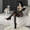 Sexy One-piece Seduction Fishing Net Stockings Sex Underwear Uniform Hollow Seduction One-piece Open Gear Free Female Suspenders