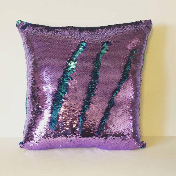 Diy Reversible Sequin Glitter Sofa Cushion Cover Pillow Case Double Gift Color