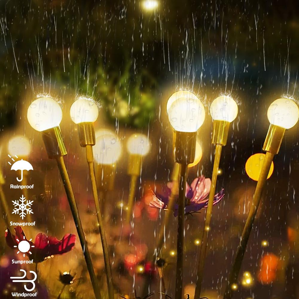 8/10LED Firefly Light RGB Solar Outdoor Firefly Garden Lights Waterproof Swaying Fairy Light for Yard Patio Decoration