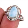 Natural Republic Larimar Gemstone 925 Sterling Silver Jewelry Ring Size 8.5 o3V59
