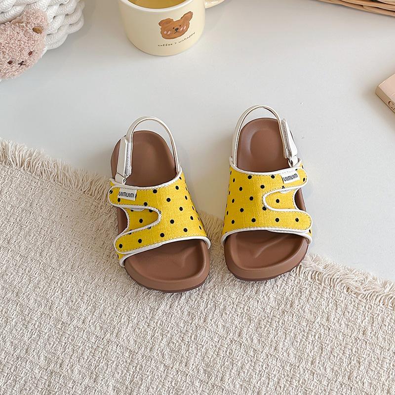 Детские сандалии Birkenstock в горошек - Ретро летние пляжные туфли для мальчиков и девочек