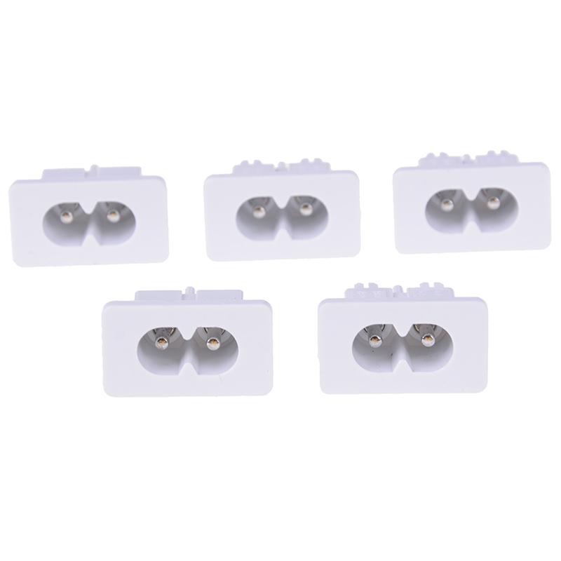 5Pcs Ac250V 2.5A Iec320 C8 Male 2 Pins Power Inlet Socket Connector