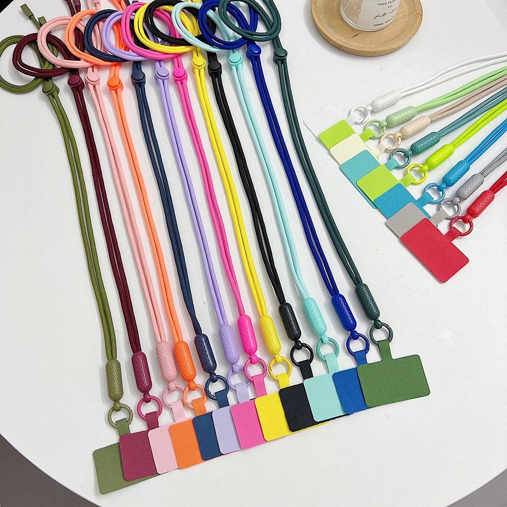 Adjustable Phone Lanyard Anti-lost Lanyard Strap Universal Detachable Colorful Neck Cord Phone Safety Tether Keychain Chain Rope