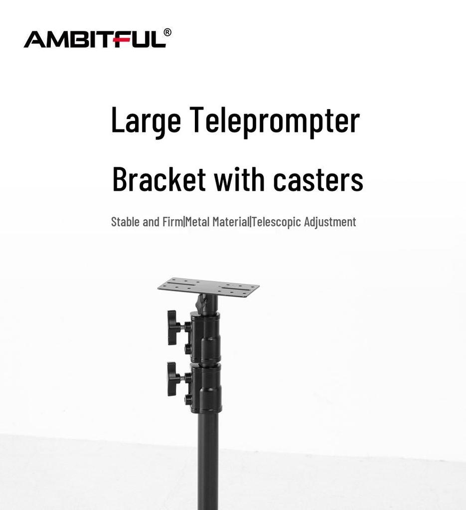 8AMBITFUL Wheeled Light Stand for Live Streaming, Online Classes, and Video Recording with T22 Teleprompter
