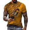 Men's Printed 3D Box Photo Handbox Heat Bee Fun Picture Extended Unisex Fashion Top Leher Round Neck T-shirt