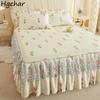 Bed Sheets Flat Lace Bedroom Printing Twin Queen Full Size Nordic Style Skin-friendly Non-slip Princess Adults Mattress Cover
