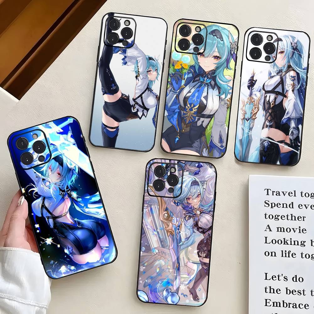 Eula Lawrence Genshin Impact Phone Case For IPhone 17 Air 16 15 14 13 Pro Max 11 12 Black Silicone Cover