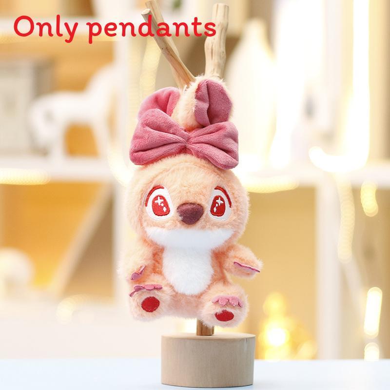 Плюшевая игрушка Стич из мультфильма с украшением в виде банта и вышивкой для детей и в подарок