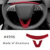 Крышка рамы рулевого колеса для Tesla Model 3 Highland 2024, отделка из алькантары и замши, новая модель 3, защитная наклейка, аксессуары для интерьера