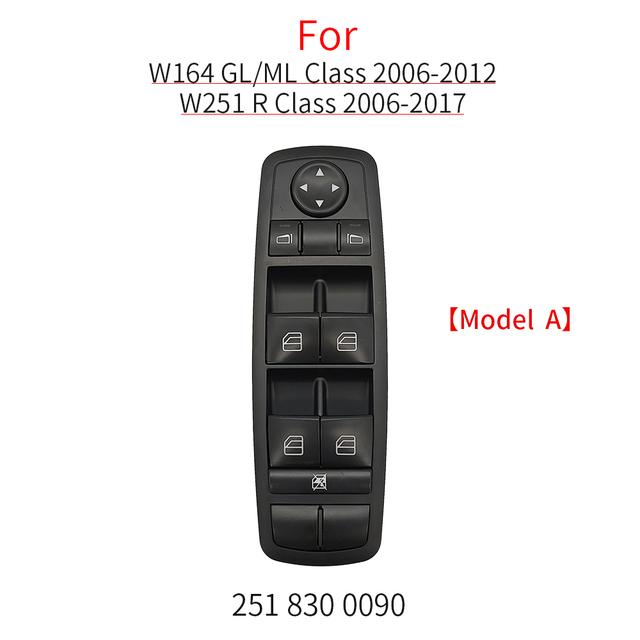 For Benz W164 W251 Car Electric Power Master Window Switch Replacement For Mercedes ML GL R Class R300 GL350 ML400 GL450 GL550