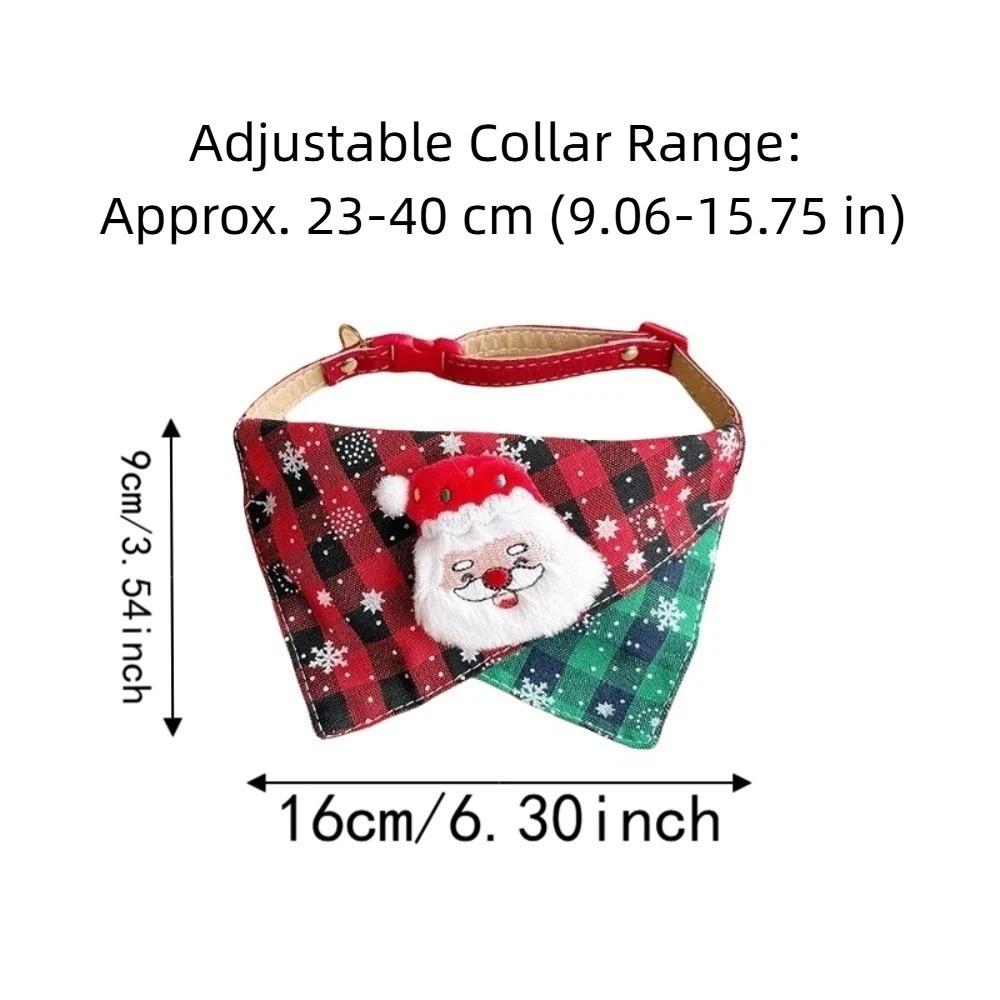 Adjustable Strap Plaid Triangle Scarf Soft Cloth Cat Dog Neckerchief Daily Walking