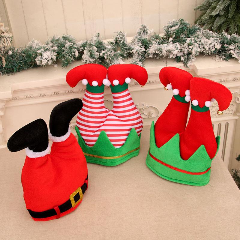Шляпа Санты, шляпа эльфа-клоуна, рождественские украшения, рождественский подарок, шляпа старика