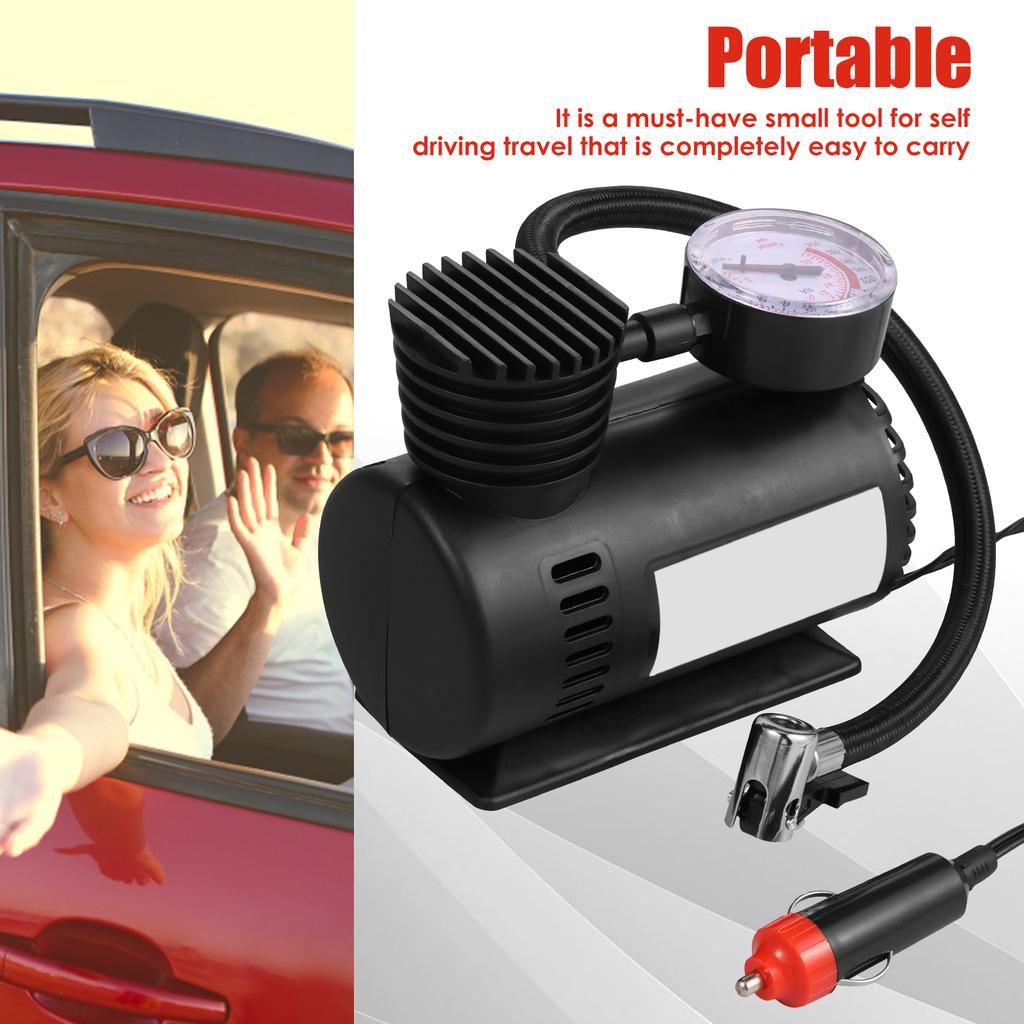 Мини-насос для накачивания шин с цифровым манометром 12 В портативный безопасный многоцелевой насос для накачивания, подходящий для малолитражных автомобилей