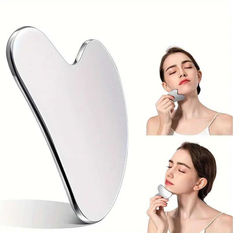 1PC Stainless Steel Gua Sha Board Facial Massager - Cooling Eye and Face Tool for Firming Jawline and Relaxation Accessories