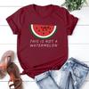 This Is Not A Watermelon T-Shirt Funny Watermelon Tshirts Women Short Sleeve Graphic T Shirts Peace and Love Tee Streetwear Tops