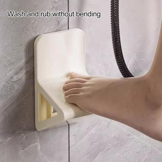 Yousheng 2Pcs Bathroom Pedals Triangular Design Foot Rubbing Stick Brush Holder Easy Installation Anti-Slip Labor-Saving Shoelace