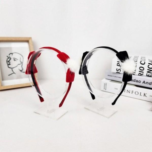 Muitorinda Christmas Velvet Ribbon Eco Mink Ball Hairband