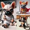 Funny French Bull Dogs Keychain,Creative Middle Finger Bull Dogs Keychains,Cool Portable Dog Decortion