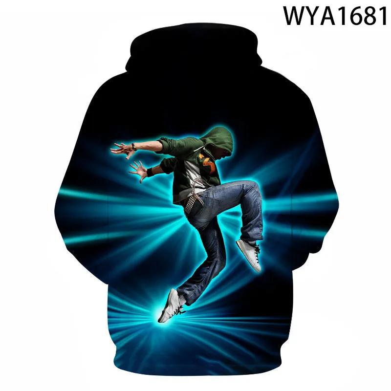 Толстовки с капюшоном для мужчин, женщин, детей, уличных танцев, свитер с 3D-принтом, длинный рукав, уличная одежда, повседневная толстовка с капюшоном для мальчиков и девочек, детские топы