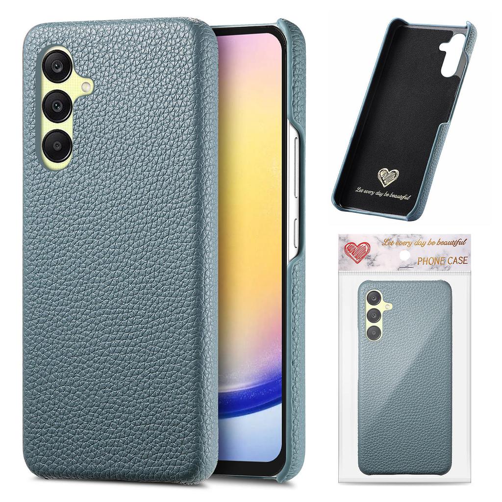 For Samsung Galaxy S24 Case Litchi Texture Leather Coated PC Mobile Back Cover