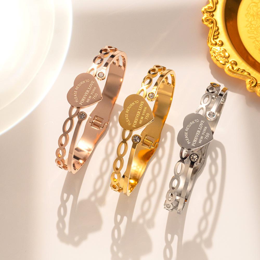 Браслет из титановой стали розового золота, нишевая любовь, невыцветающие украшения из титановой стали